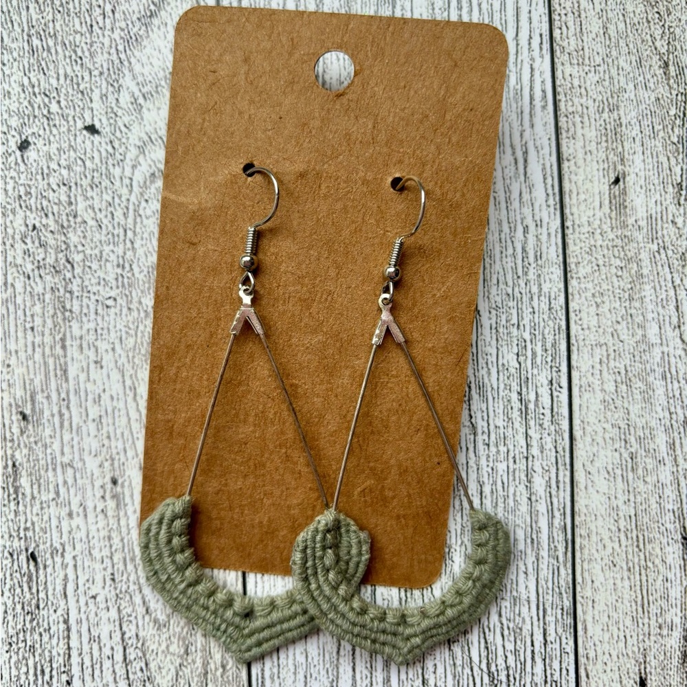 NEW Sage Half Hitch Knot Elegant Macrame Earrings